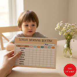 Daglig rutinchecklista för barn morgon & skola anteckningsblock