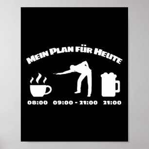 Daglig schemaläggning av Billiard Player för faktu Poster
