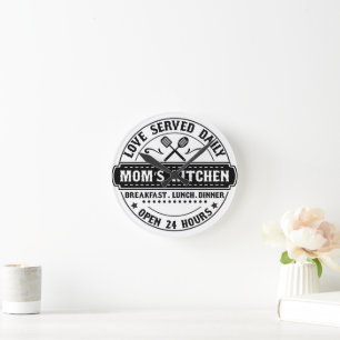 Daglig serverad servering - Mamma Kitchen Clock Rund Klocka