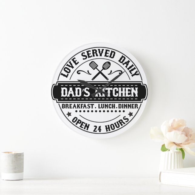 Daglig serverad servering - Pappa Kitchen Clock Stor Klocka (Hem)
