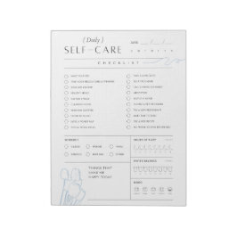 Daglig självbetjäningskontrolllista anteckningsblock