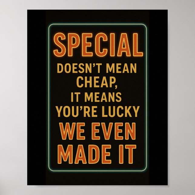 Daglig specialitet Lönsam Restaurant Poster (Framsidan)