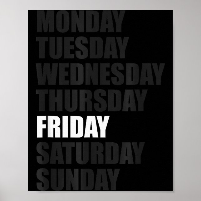 Daglig stil_ Det är fredag Dag i veckan Daglig Des Poster (Framsidan)