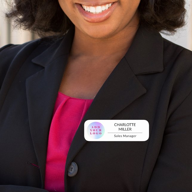 Daglig svartvit medarbetare i logotypen namnbricka (Skapare uppladdad)