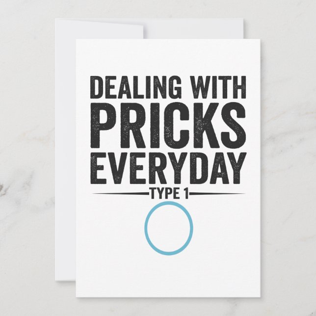 Daglig typ 1-diabetesgåva tack kort (Framsida)