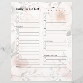 Daglig uppgiftslistsida (Blommigtens utformning)