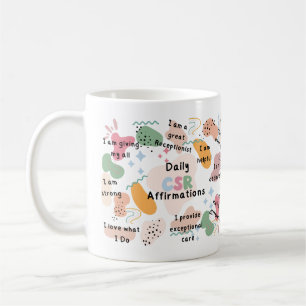 Dagliga bekräftelser för klientservicens represent kaffemugg