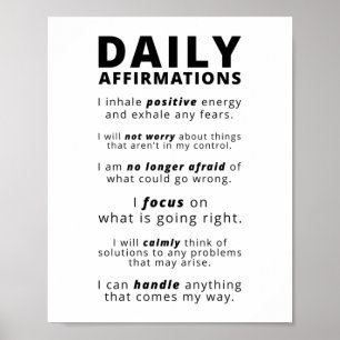 Dagliga bekräftelser Inspirationsoffert Poster