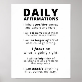 Dagliga bekräftelser | Inspirationsoffert Poster