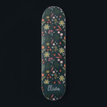 Dagliga, moderna, blå, botaniska blommor, Coola oc Mini Skateboard Bräda 18,5 Cm<br><div class="desc">Den här moderna och coola skateboard-skateboard-designen har en trädgårdsblomma mönster,  med en unik botanisk och blomma på en marin blå bakgrund,  och kan vara personlig med dina flickor namn. Perfektens gigantiska blommigt-gåva till alla skateboardentusiaster.</div>