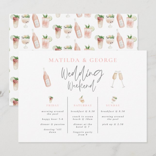 Dagliga moderna vattentorkare bröllop helg (Fram/baksida)