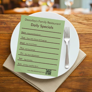 Dagliga specialerbjudanden Restaurang Flyer Med QR