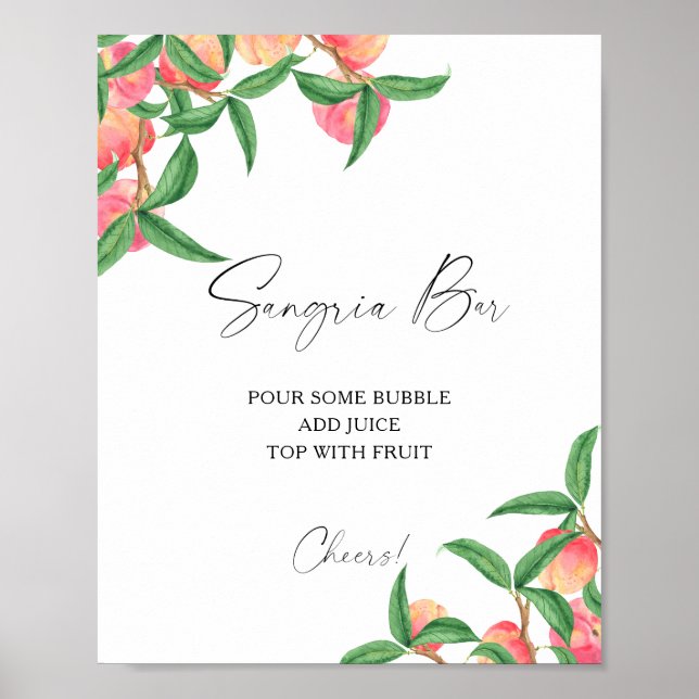 Dagliga vattenfärgspersikor - sangria pub poster (Framsidan)