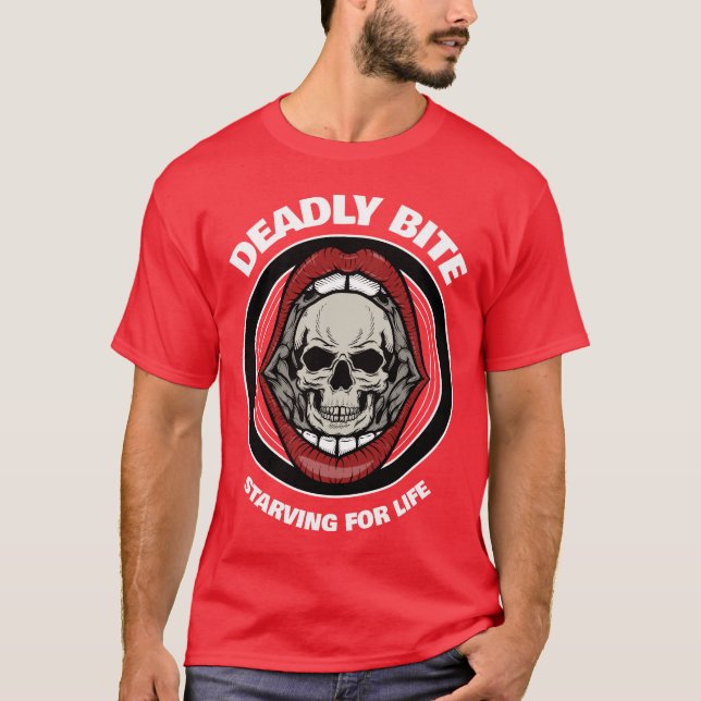 DAGLIGEN BITA Skull i Red Läppar | T Shirt (Framsida)