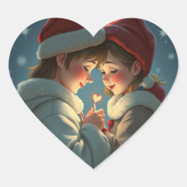 Dagligen i kärlek-klistermärken hjärtformat klistermärke