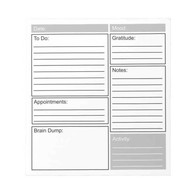 Dagligen Journal med Do List, Gratitude och mer Anteckningsblock (Framsida)