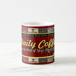 Dagligen Retro annonser för kaffevintage Kaffemugg