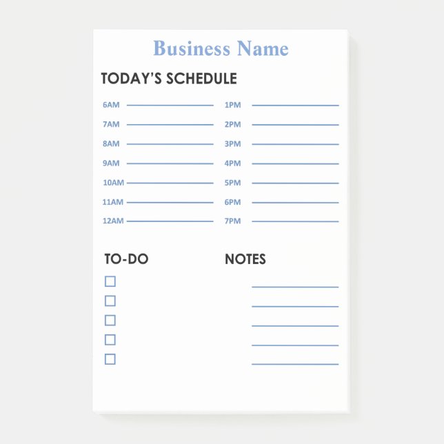 Dagligen & tim- schema post-it block (Framsida)