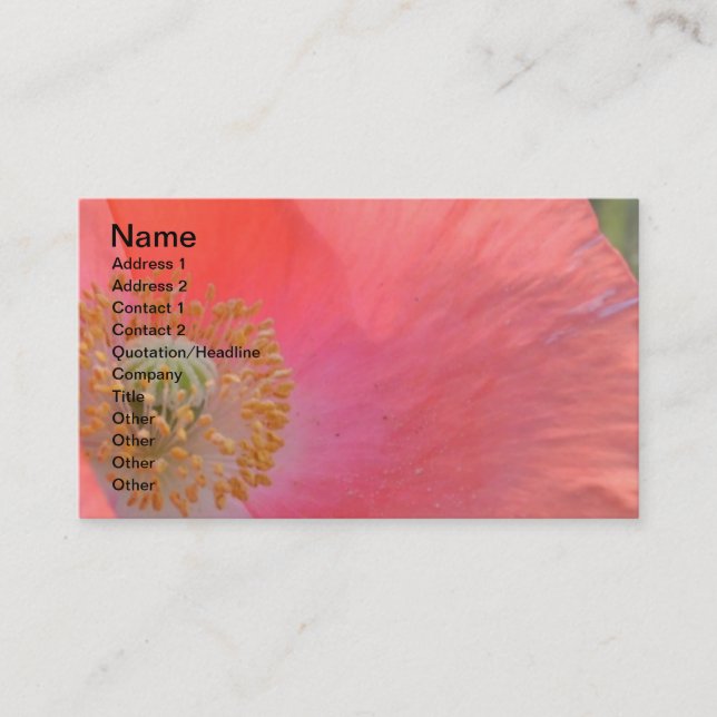 Dagligt är ett tillfälle visitkort (Framsida)