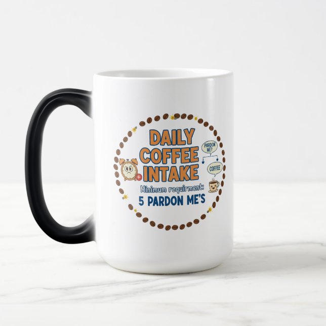 Dagligt kaffeintag magisk mugg (Vänster)
