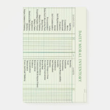 Dagligt moraliskt inventeringskort efter det att d