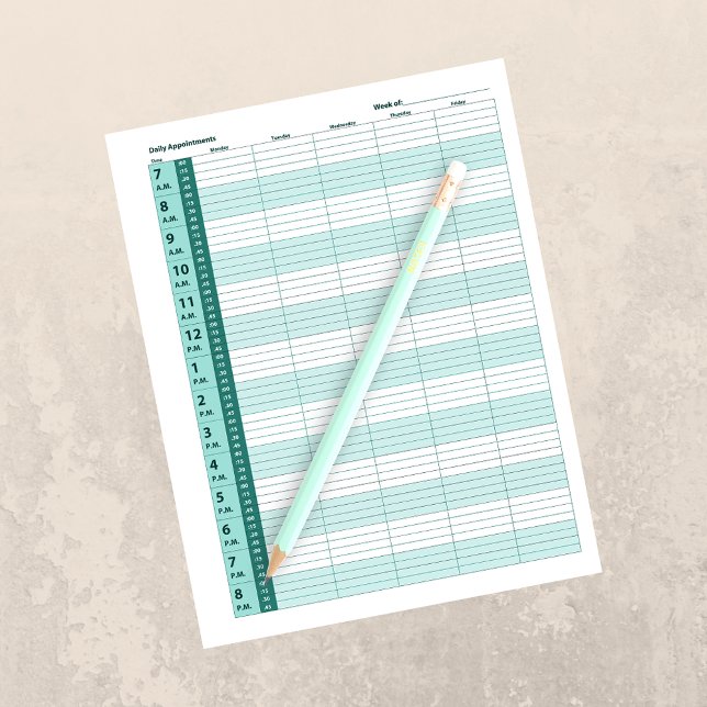 Dagligt Möte schema | Mint-Grönt (Skapare uppladdad)