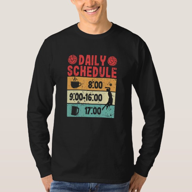 Dagligt schema för teamträning för Beach Volleybal T Shirt (Framsida)