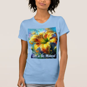 Daglilj Dagliljor Blomma Gul Teal Personlig T Shirt