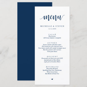 Dagmeny för Modern Rustic Bröllop Elopement Meny