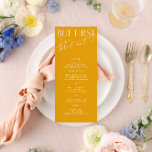 Dagmeny med modern minimal Gult Bröllop Meny<br><div class="desc">Designad att samordna med för "Bright" Wedding-inbjudningssamlingen. Om du vill ändra information klickar du på Information. Om du vill flytta texten eller ändra storlek, teckensnitt eller färg klickar du på Redigera med Design Verktyg. Visa samlingslänken på den här sidan om du vill se alla matchande objekt i den här vackra...</div>