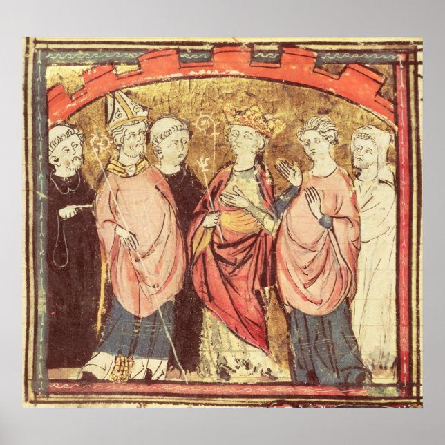 Dagobert I , Kung of Franks som tar emot Kungarike Poster (Framsidan)