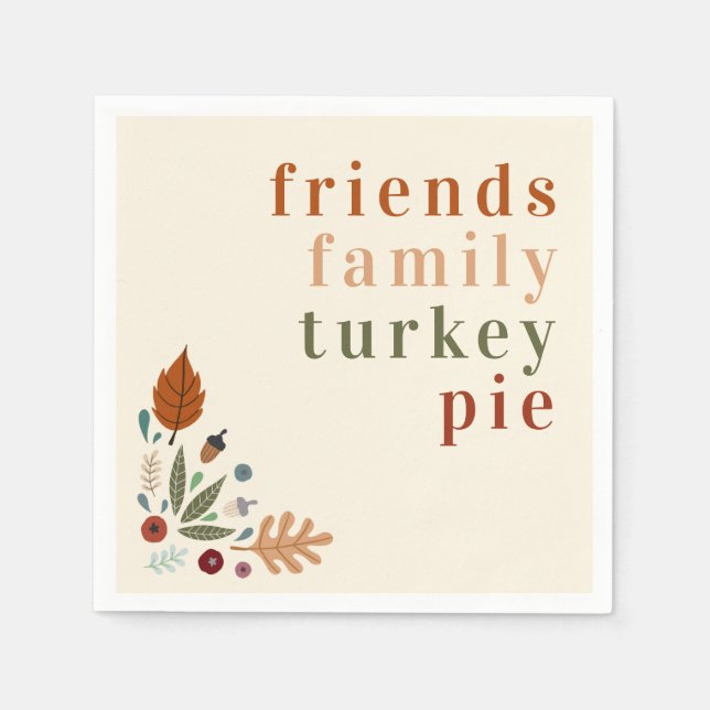 Dagordning för modern Elegant - höstfälla Thanksgi Pappersservett (Framsidan)