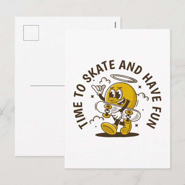 Dags att åka skate helg vykort (Fram/baksida)