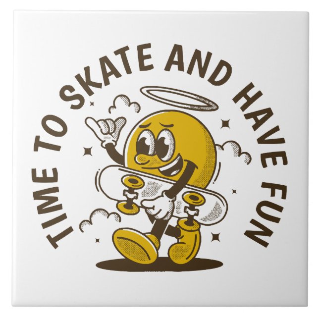 Dags att åka skate kakelplatta (Framsidan)
