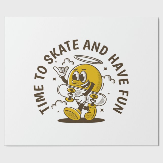 Dags att åka skate presentpapper (Platt)