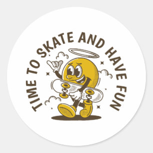 Dags att åka skate runt klistermärke