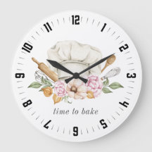 Dags att bake Bakers Verktyg Utensils Large Clock