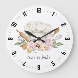 Dags att bake Bakers Verktyg Utensils Large Clock Stor Klocka
