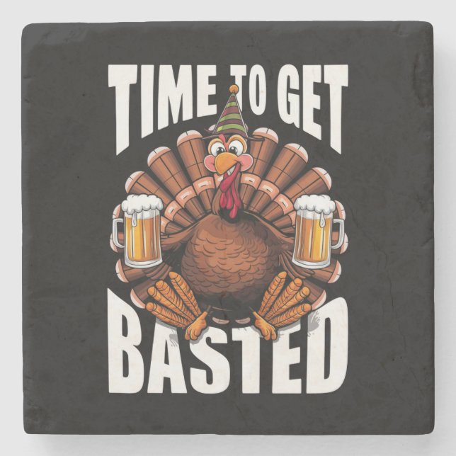 Dags att bli överöst Kalkonöl till Thanksgiving Stenunderlägg (Framsidan)