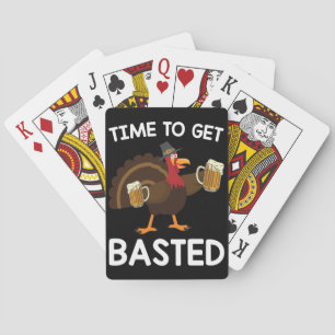 Dags att bli överöst Rolig öl Turk Thanksgiving Casinokort