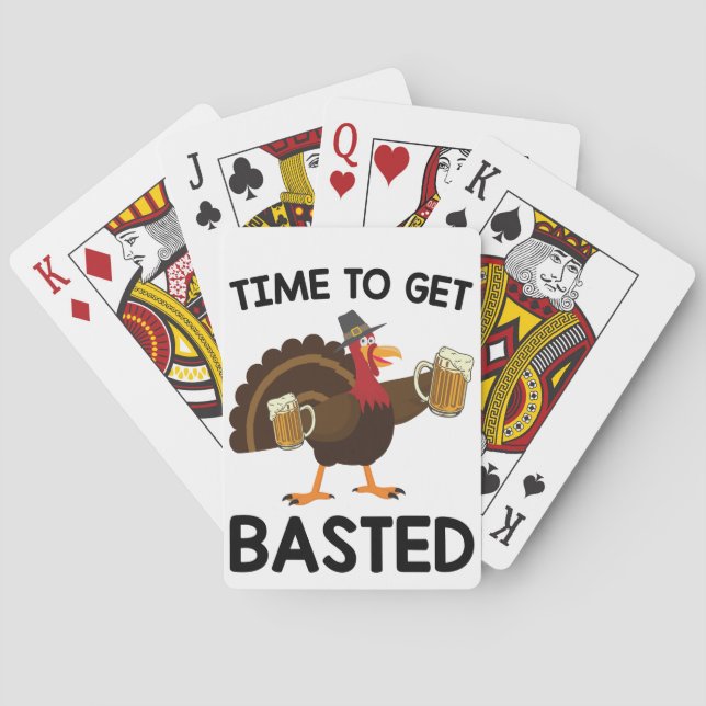 Dags att bli överöst Rolig öl Turk Thanksgiving  Casinokort (Baksidan)