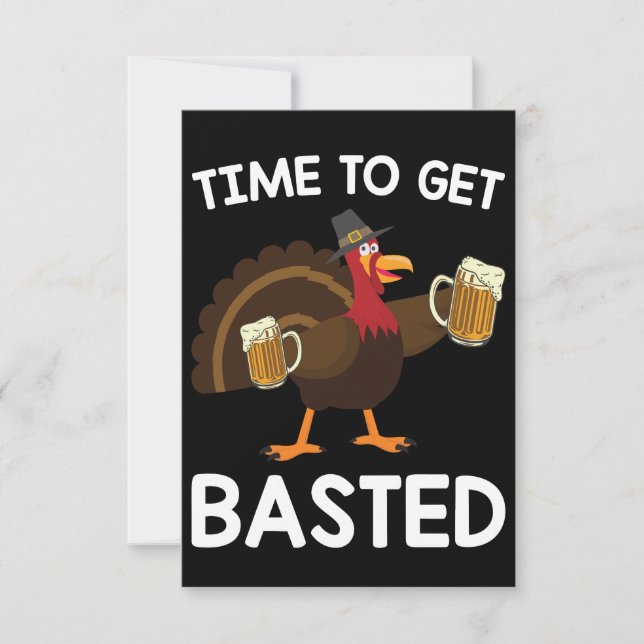 Dags att bli överöst Rolig öl Turk Thanksgiving  Tack Kort (Framsida)