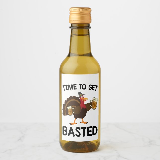 Dags att bli överöst Rolig öl Turk Thanksgiving  Vinetikett (Framsida)