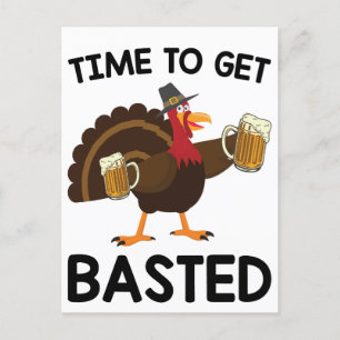Dags att bli överöst Rolig öl Turk Thanksgiving  Vykort