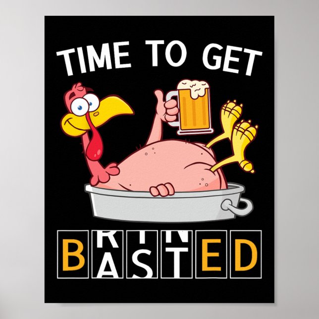 Dags att bli rolig kalkonöl tacksgiving Od Poster (Framsidan)