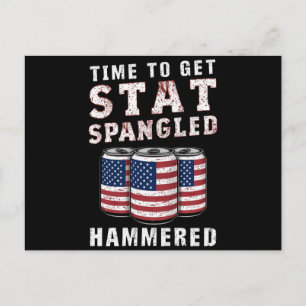 Dags att bli stjärnspäcklad hammare öl USA Flagga Vykort