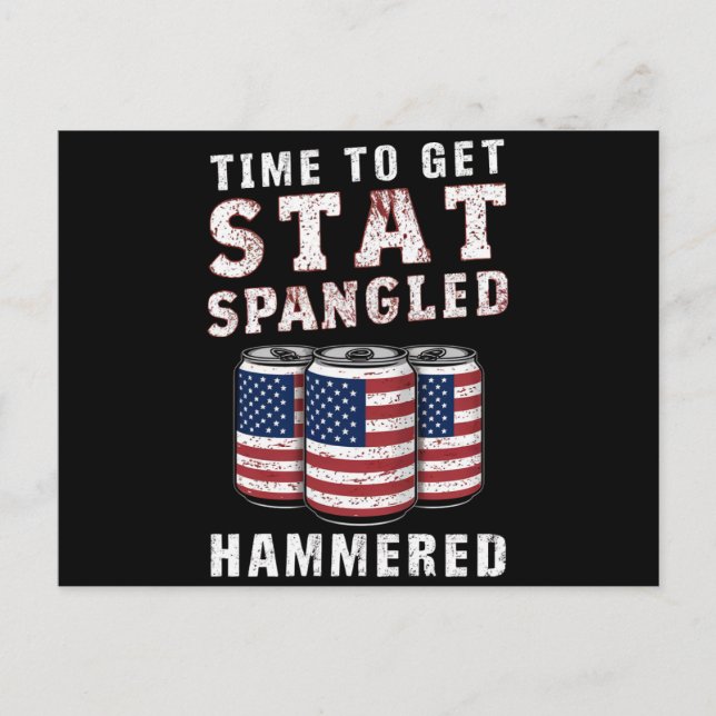 Dags att bli stjärnspäcklad hammare öl USA Flagga Vykort (Framsida)