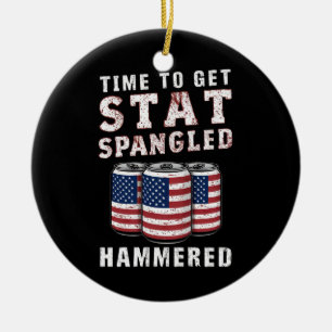 Dags att bli stjärnspäcklad ölbultad USA-flagga Julgransprydnad Keramik