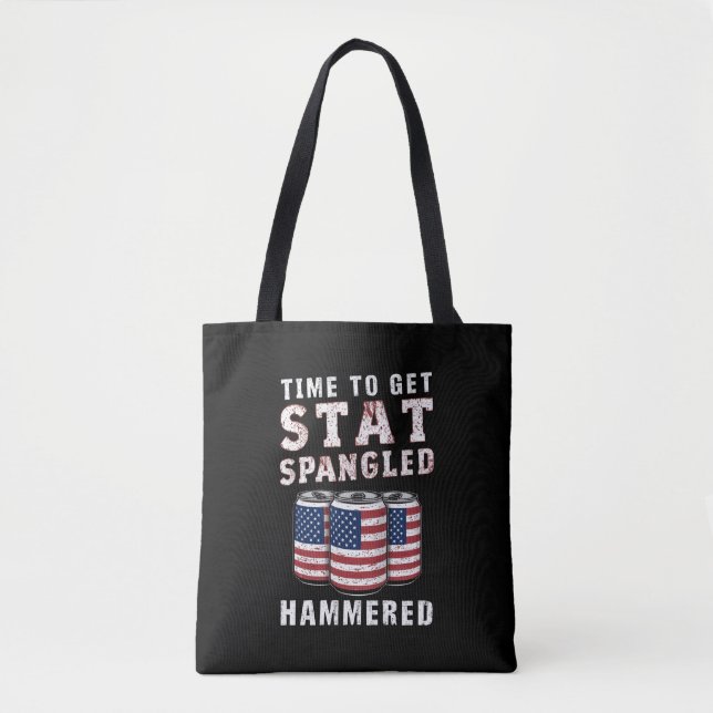 Dags att bli stjärnspäcklad slagen öl USA-flagga Tygkasse (Framsida)