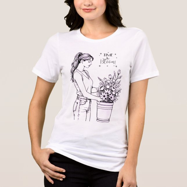 Dags att Blomma T Shirt (Framsida)